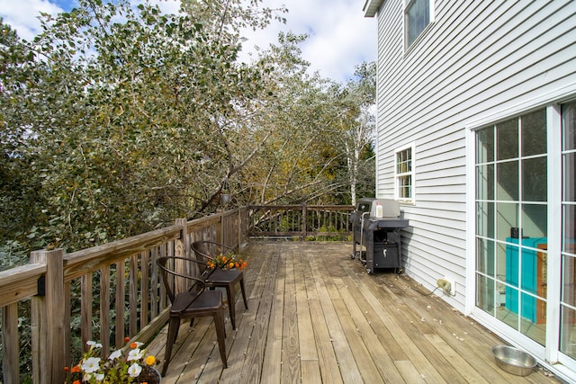 deck with area for grilling