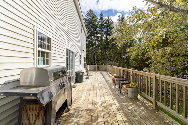 deck featuring area for grilling