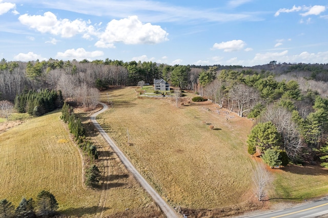 aerial view with a rural view