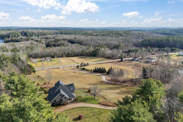 aerial view featuring a rural view