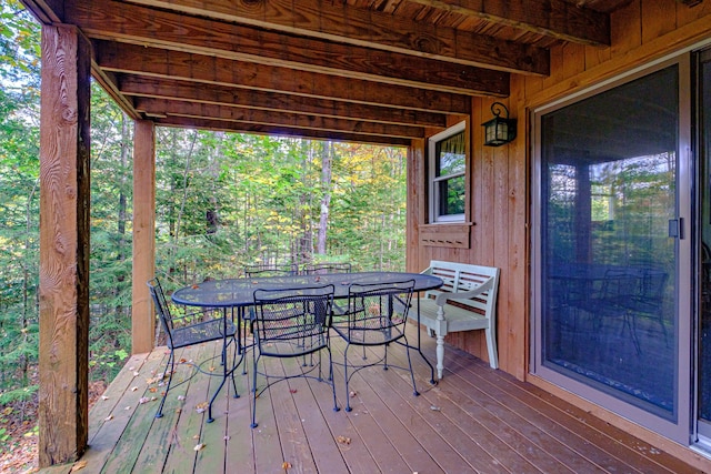 11 Goss Pond Rd, Bethel, ME 04217 - deck with outdoor dining area