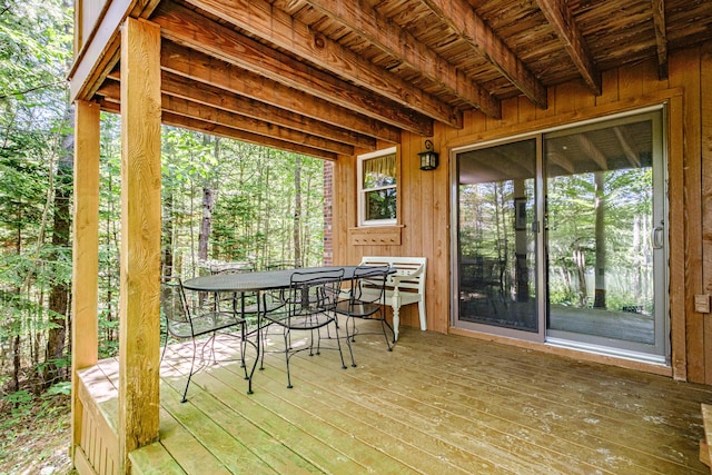 11 Goss Pond Rd, Bethel, ME 04217 - wooden deck featuring outdoor dining space