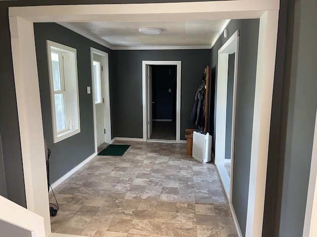 interior space with ornamental molding