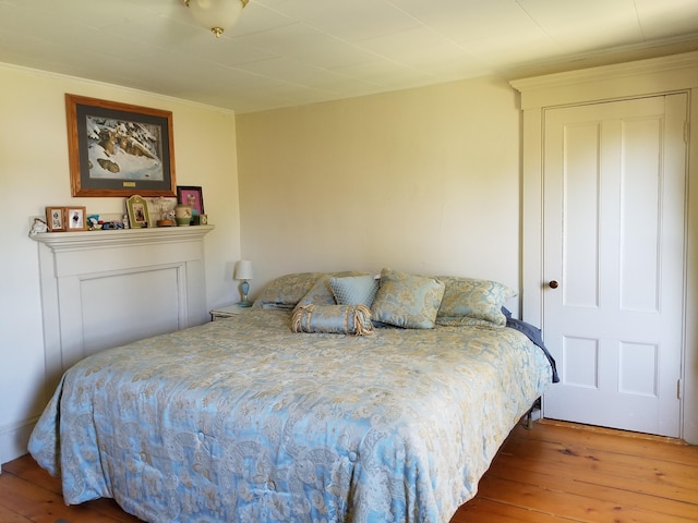 bedroom with hardwood / wood-style floors