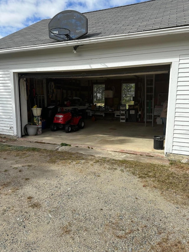 view of garage