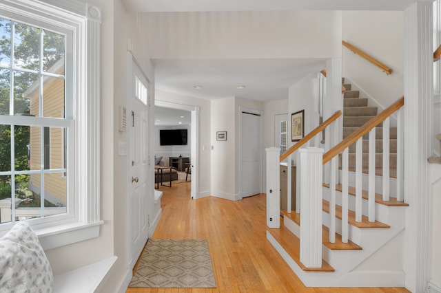 entrance foyer featuring light hardwood / wood-style flooring