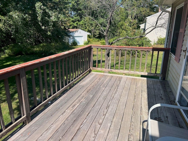 deck with a lawn