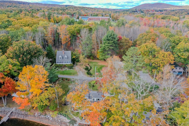 aerial view with a mountain view