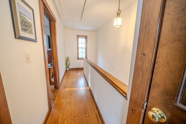 hallway featuring light wood-type flooring