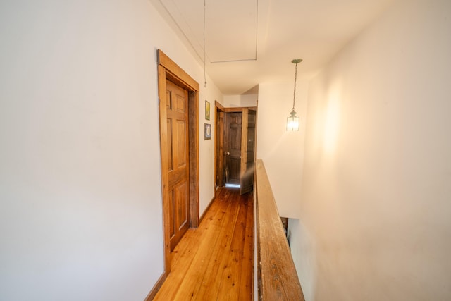 hall with light wood-type flooring