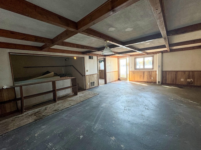 interior space with wood walls