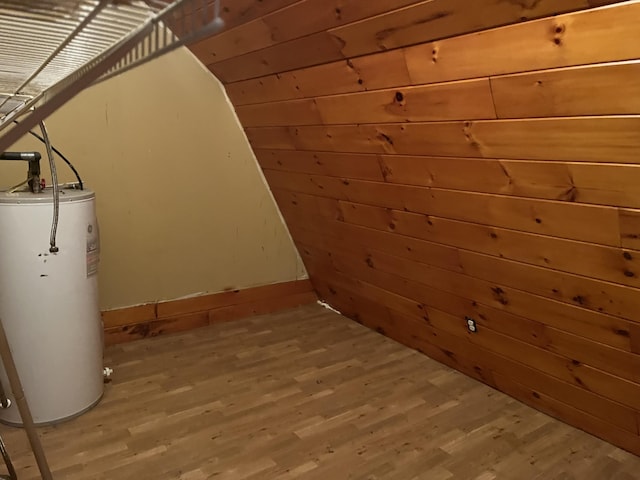 473 Wolfboro Rd, Stetson, ME 04488 - interior space featuring water heater and wood finished floors