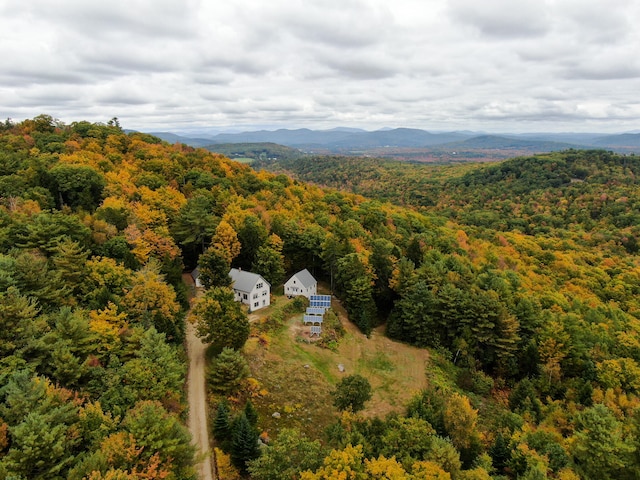 drone / aerial view with a mountain view