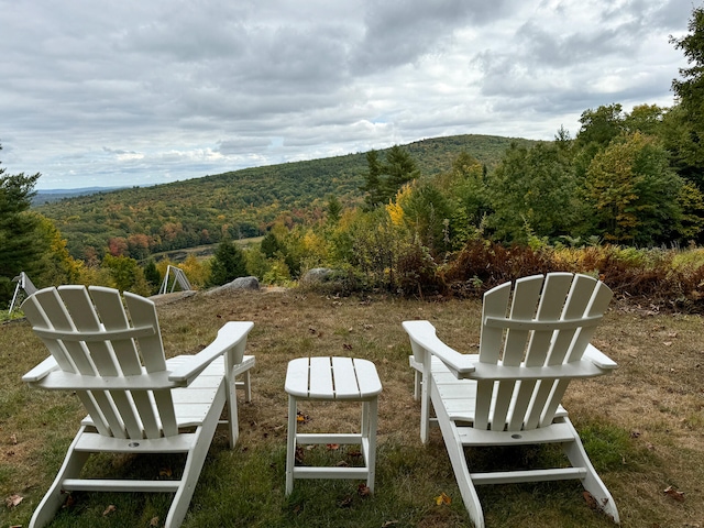 exterior space featuring a mountain view