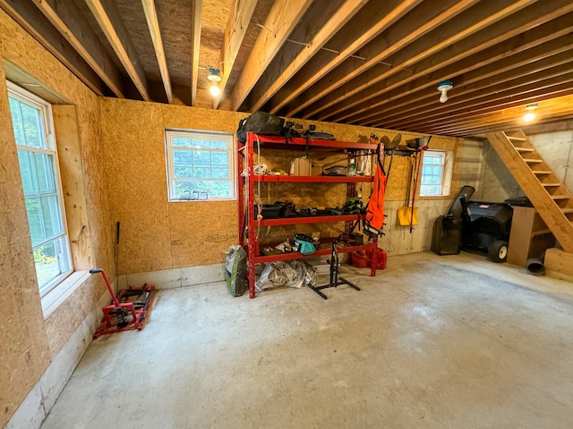 basement featuring a healthy amount of sunlight