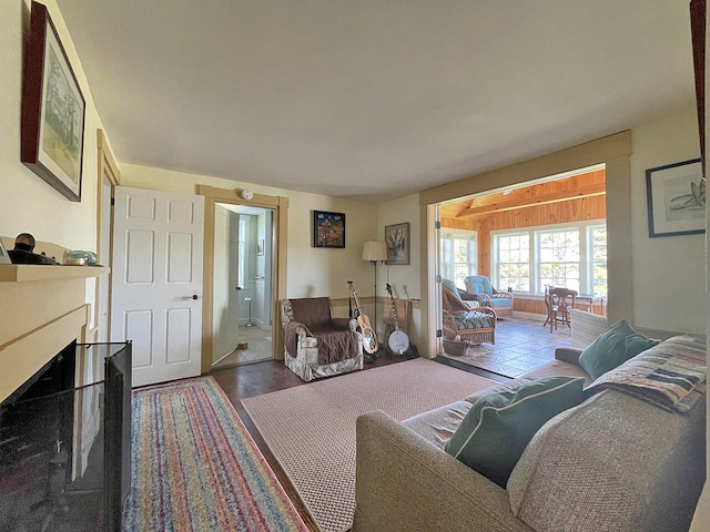 living room featuring hardwood / wood-style flooring