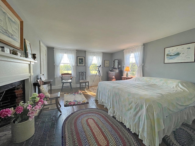 bedroom featuring wood-type flooring