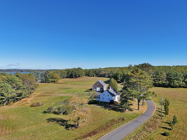 bird's eye view with a rural view