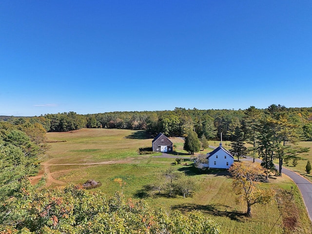 drone / aerial view featuring a rural view