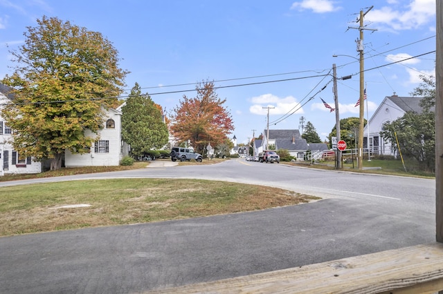 5 Harbor Rd, Friendship, ME 04547 - view of asphalt road with traffic signs, street lighting, and a residential view