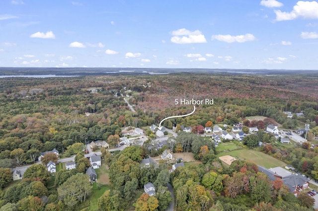 5 Harbor Rd, Friendship, ME 04547 - aerial view of property's location with a heavily wooded area and nearby suburban area