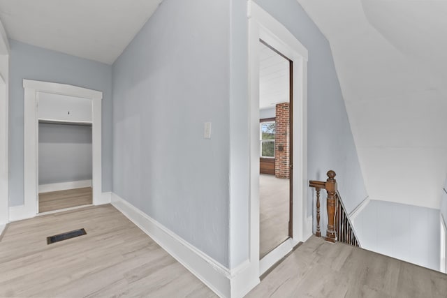 5 Harbor Rd, Friendship, ME 04547 - hall featuring an upstairs landing, wood finished floors, and baseboards