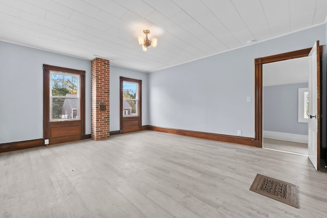 unfurnished living room featuring light hardwood / wood-style flooring