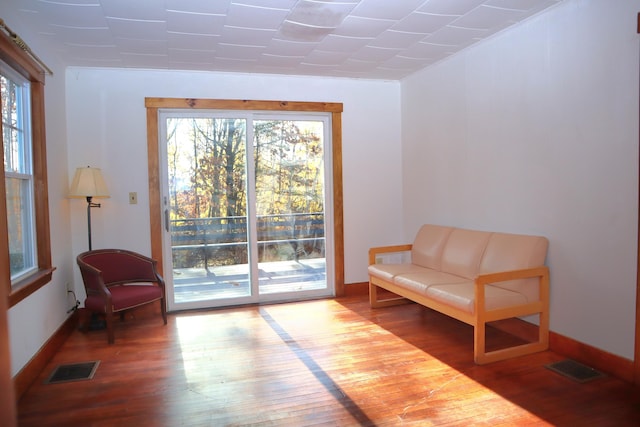 living area featuring light wood-type flooring