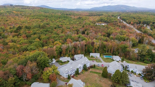 aerial view with a mountain view