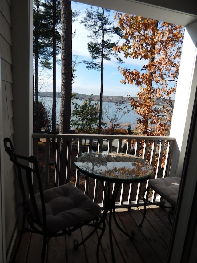 balcony with a water view