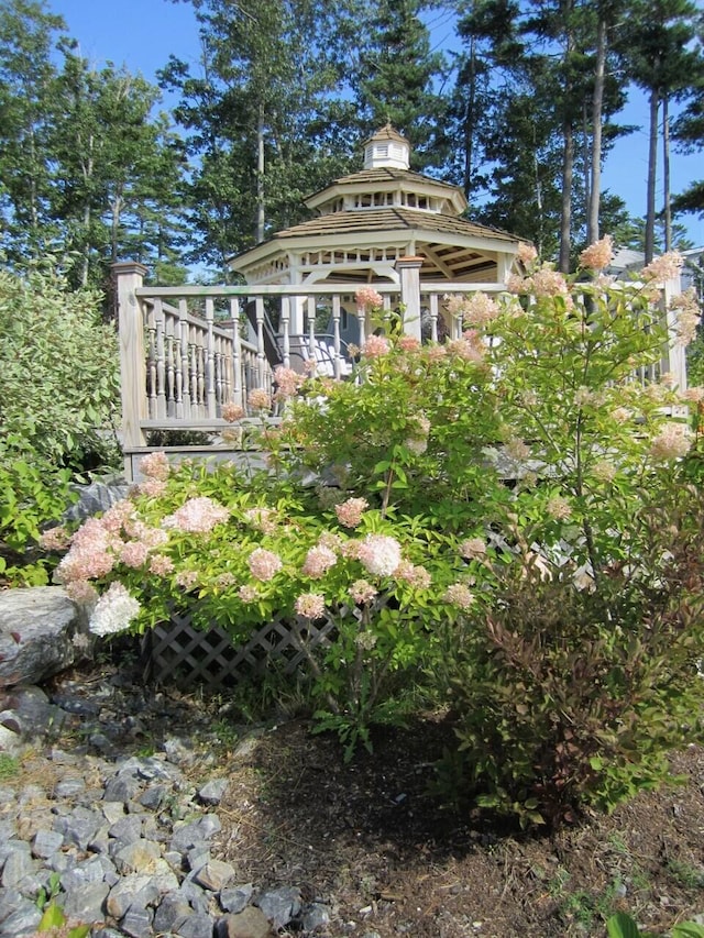 view of yard with a gazebo