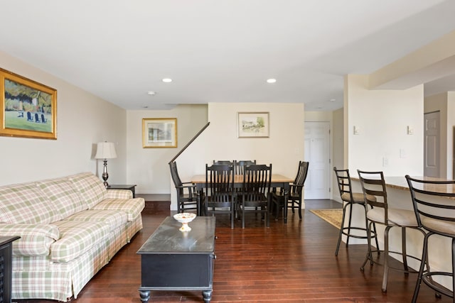 143 Beach Ave Unit 203, Kennebunk, ME 04043 - living area with wood finished floors, recessed lighting, and baseboards