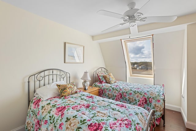 143 Beach Ave Unit 203, Kennebunk, ME 04043 - bedroom with wood finished floors, baseboards, and ceiling fan