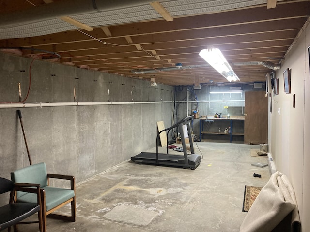 view of unfinished below grade area