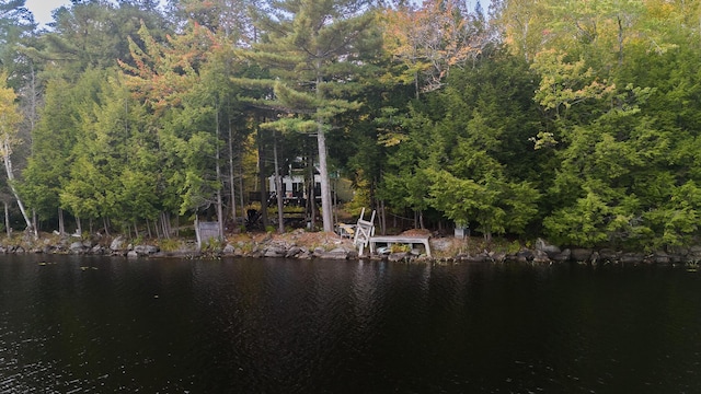 5-27 Cooks Is, Orneville Twp, ME 04463 - water view with a dock and a heavily wooded area