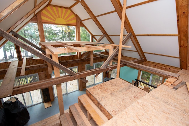 5-27 Cooks Is, Orneville Twp, ME 04463 - stairs with lofted ceiling