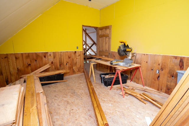 office with wooden walls