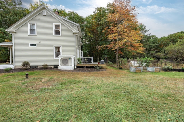 459 Durham Rd, Brunswick, ME 04011 - back of house featuring a wooden deck and a chimney