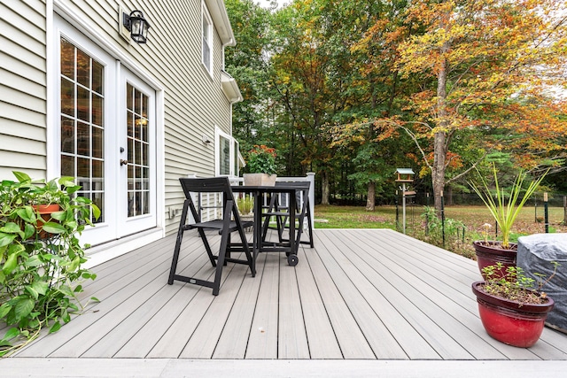 459 Durham Rd, Brunswick, ME 04011 - deck with french doors and outdoor dining space