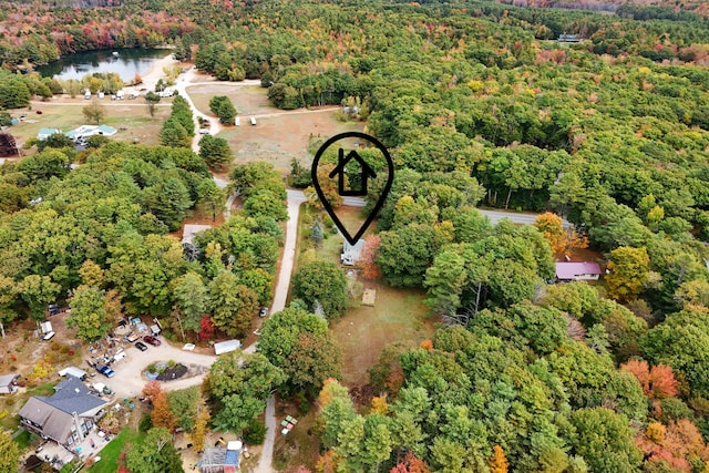 459 Durham Rd, Brunswick, ME 04011 - aerial overview of property's location featuring a forest and a nearby body of water
