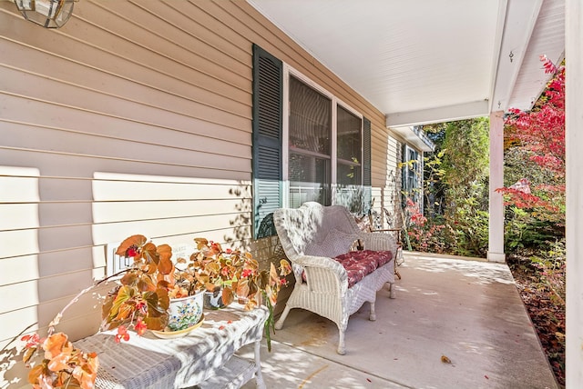 view of patio featuring covered porch