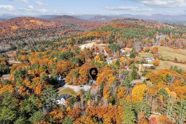 drone / aerial view with a mountain view