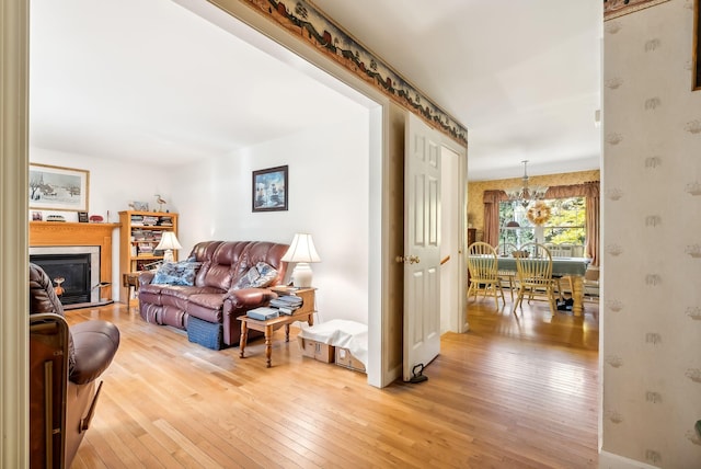 living room featuring hardwood / wood-style flooring