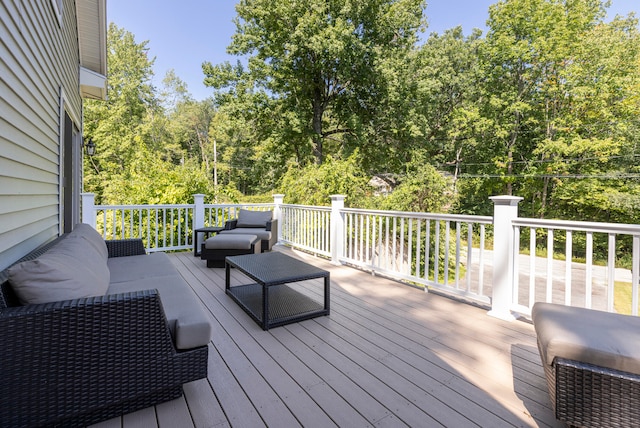 deck with an outdoor living space