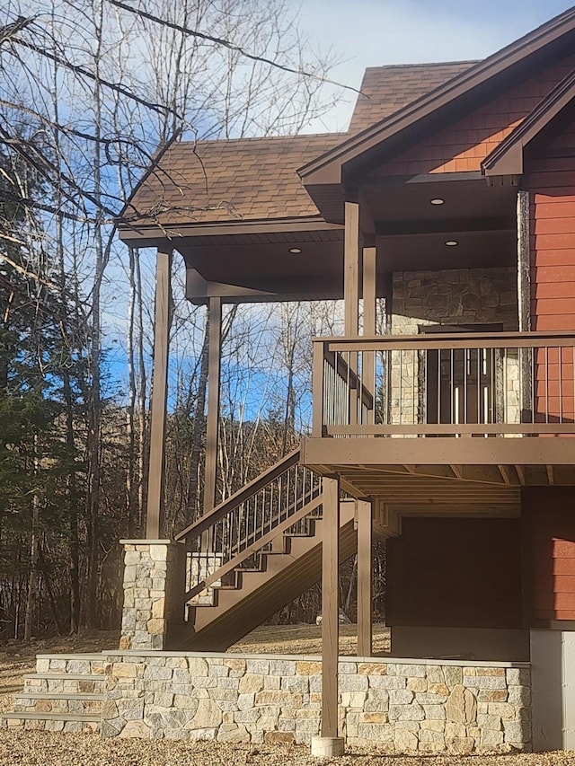 wooden terrace featuring a porch