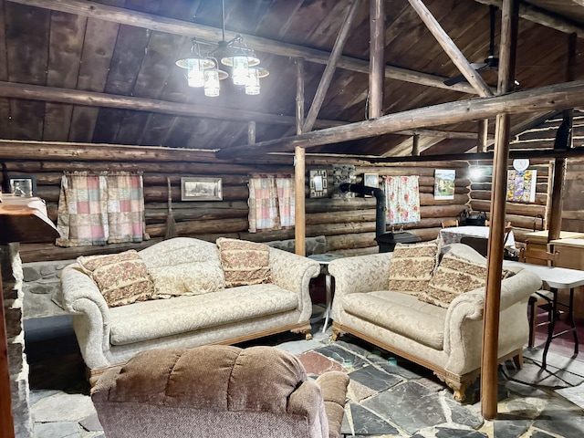 interior space featuring wooden ceiling