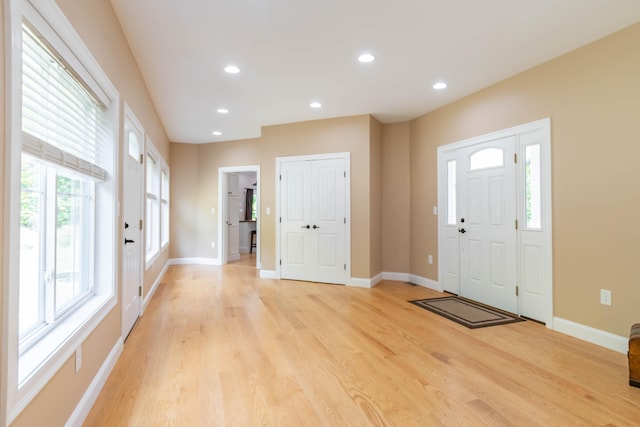 foyer featuring light hardwood / wood-style flooring