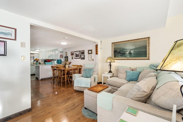 living room featuring hardwood / wood-style floors