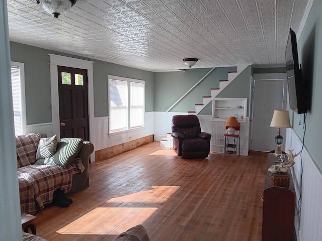 living room featuring hardwood / wood-style floors