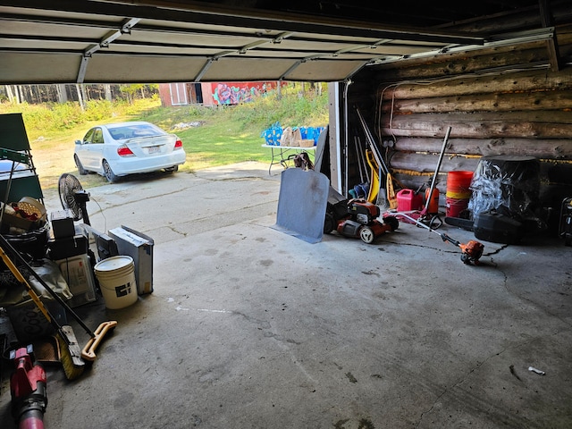 garage with a carport